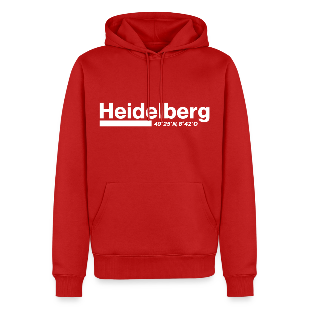 Hoodie Heidelberg "Bold GPS White" - Rot