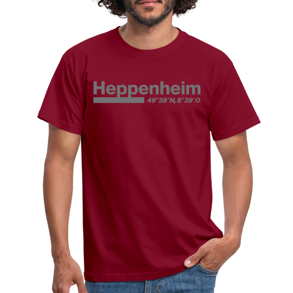 T-Shirt Heppenheim "Bold GPS" - Ziegelrot