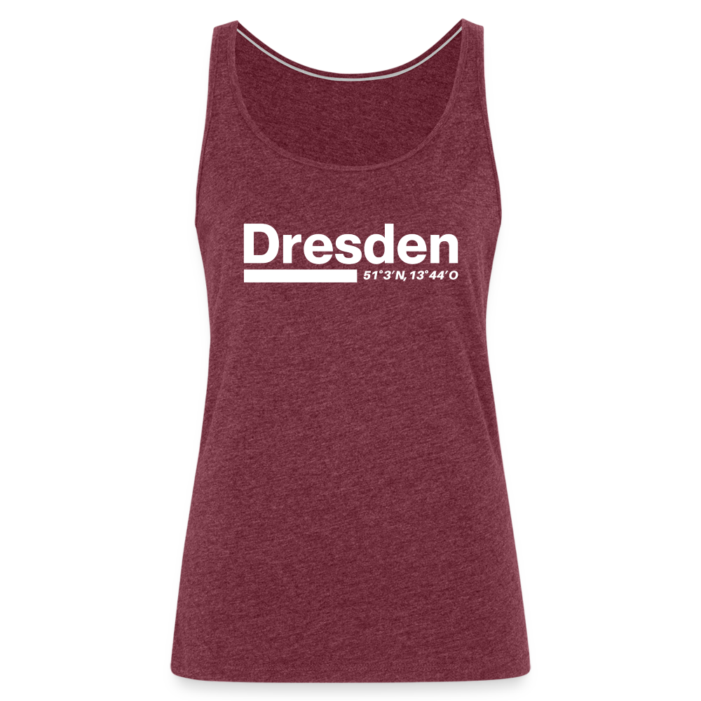 Tanktop Ladies Dresden "Bold GPS White" - Bordeauxrot meliert