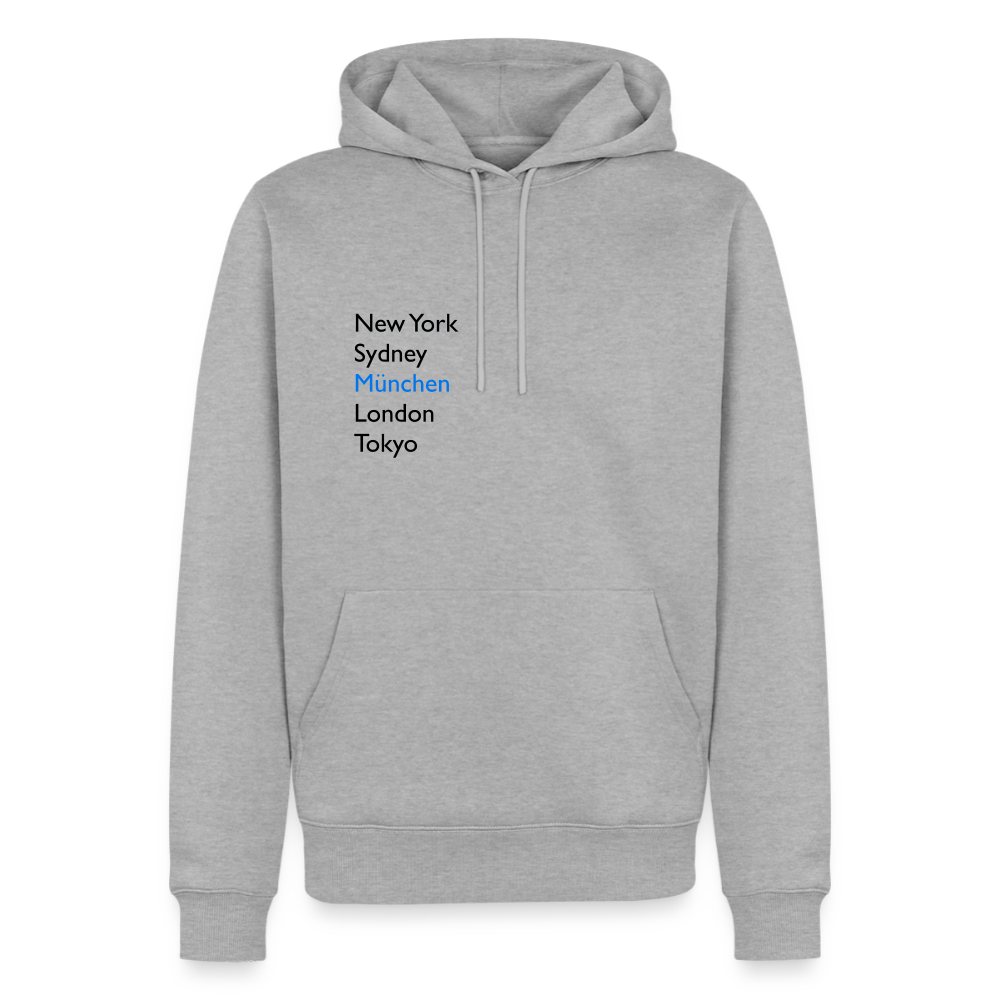 Hoodie München "Metropolen" Dark Edition - Grau meliert