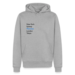 Hoodie München "Metropolen" Dark Edition - Grau meliert