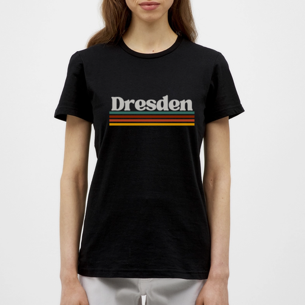 T-Shirt Ladies Dresden "Retro" - Schwarz