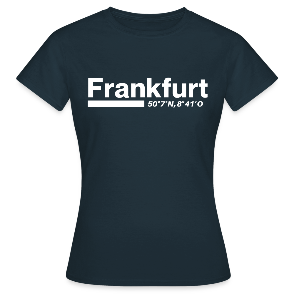 T-Shirt Ladies Frankfurt (Main) "Bold GPS White" - Navy