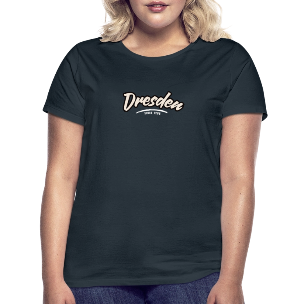 T-Shirt Ladies Dresden "Graffiti Tag White" - Navy