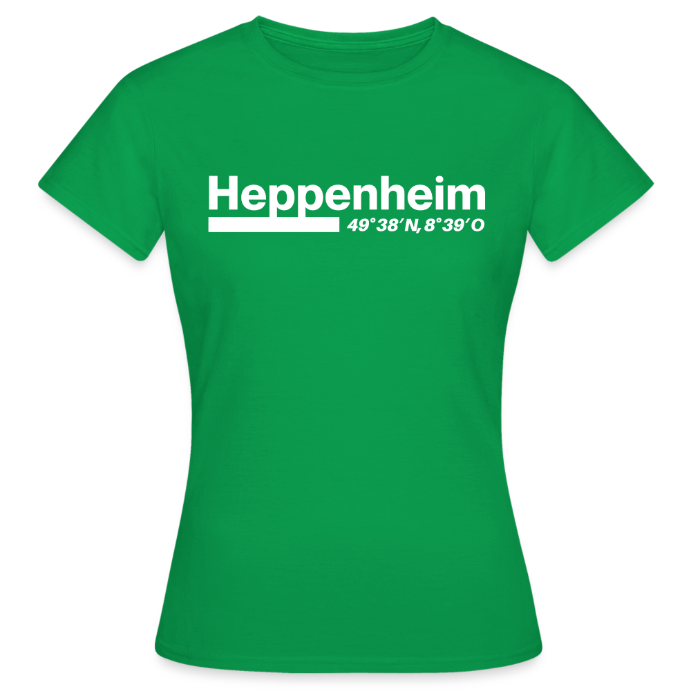 T-Shirt Ladies Heppenheim "Bold GPS White" - Kelly Green