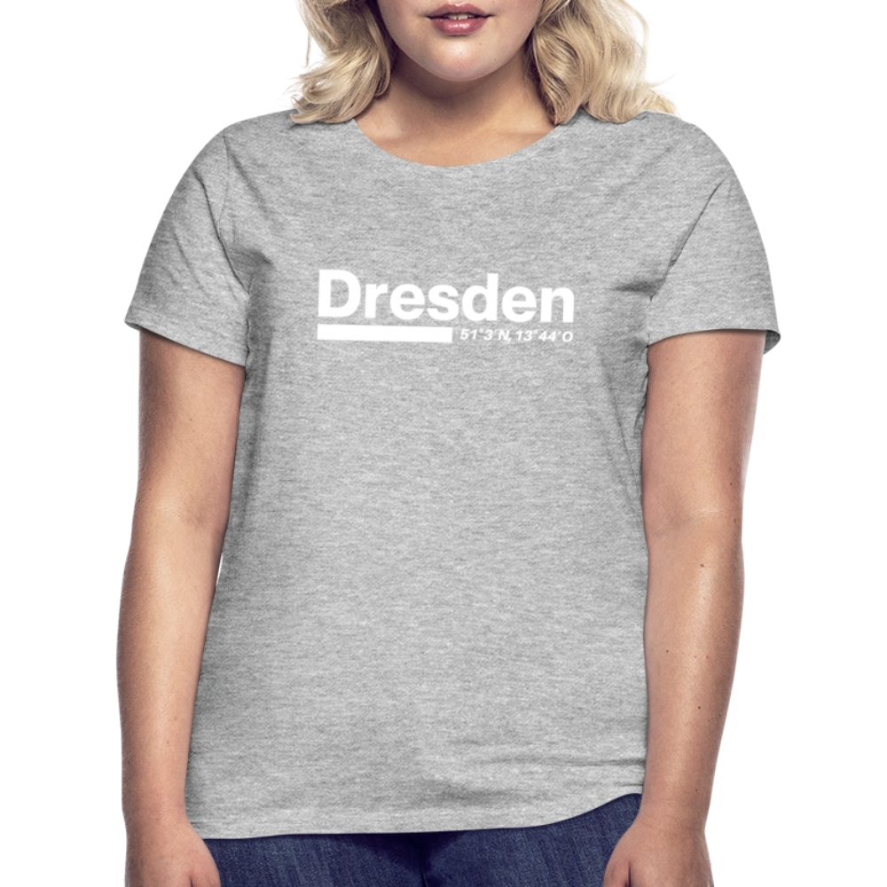 T-Shirt Ladies Dresden "Bold GPS White" - Grau meliert