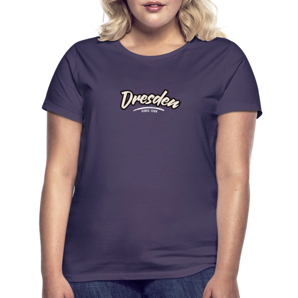 T-Shirt Ladies Dresden "Graffiti Tag White" - Dunkellila