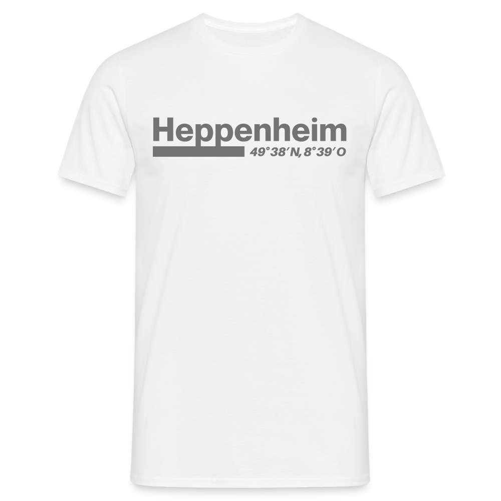 T-Shirt Heppenheim "Bold GPS" - Weiß