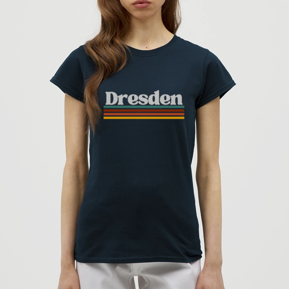 T-Shirt Ladies Dresden "Retro" - Navy