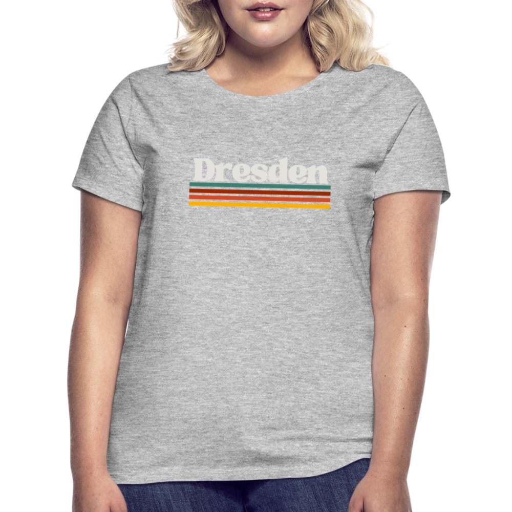 T-Shirt Ladies Dresden "Retro" - Grau meliert