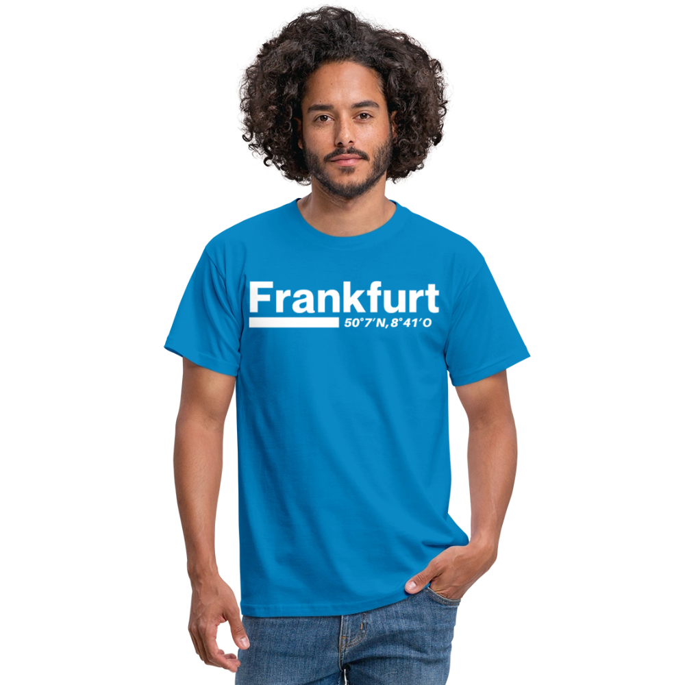 T-Shirt Frankfurt (Main) "Bold GPS White" - Royalblau