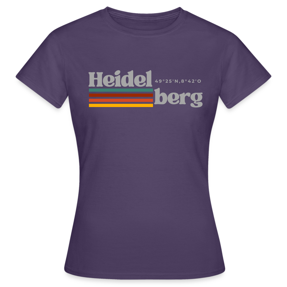 T-Shirt Ladies Heidelberg "Retro" - Dunkellila