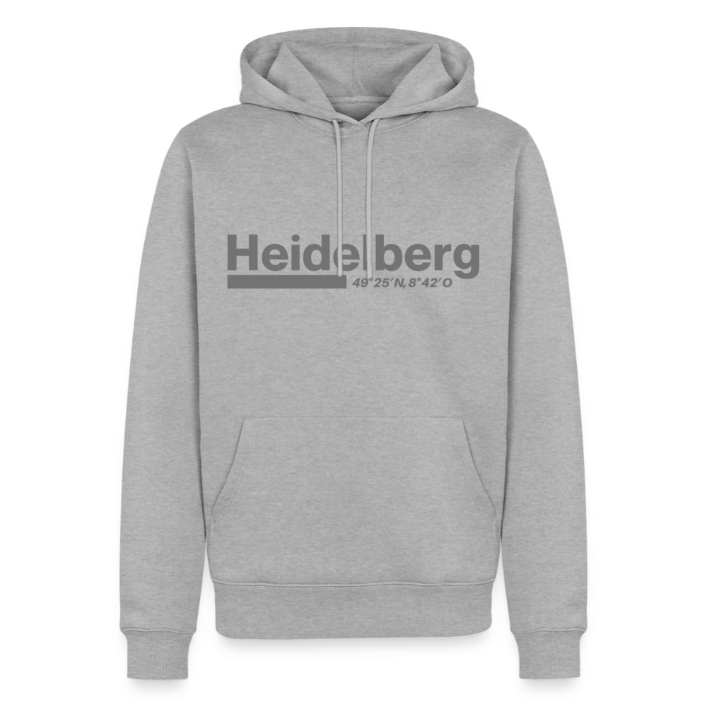 Hoodie Heidelberg "Bold GPS" - Grau meliert