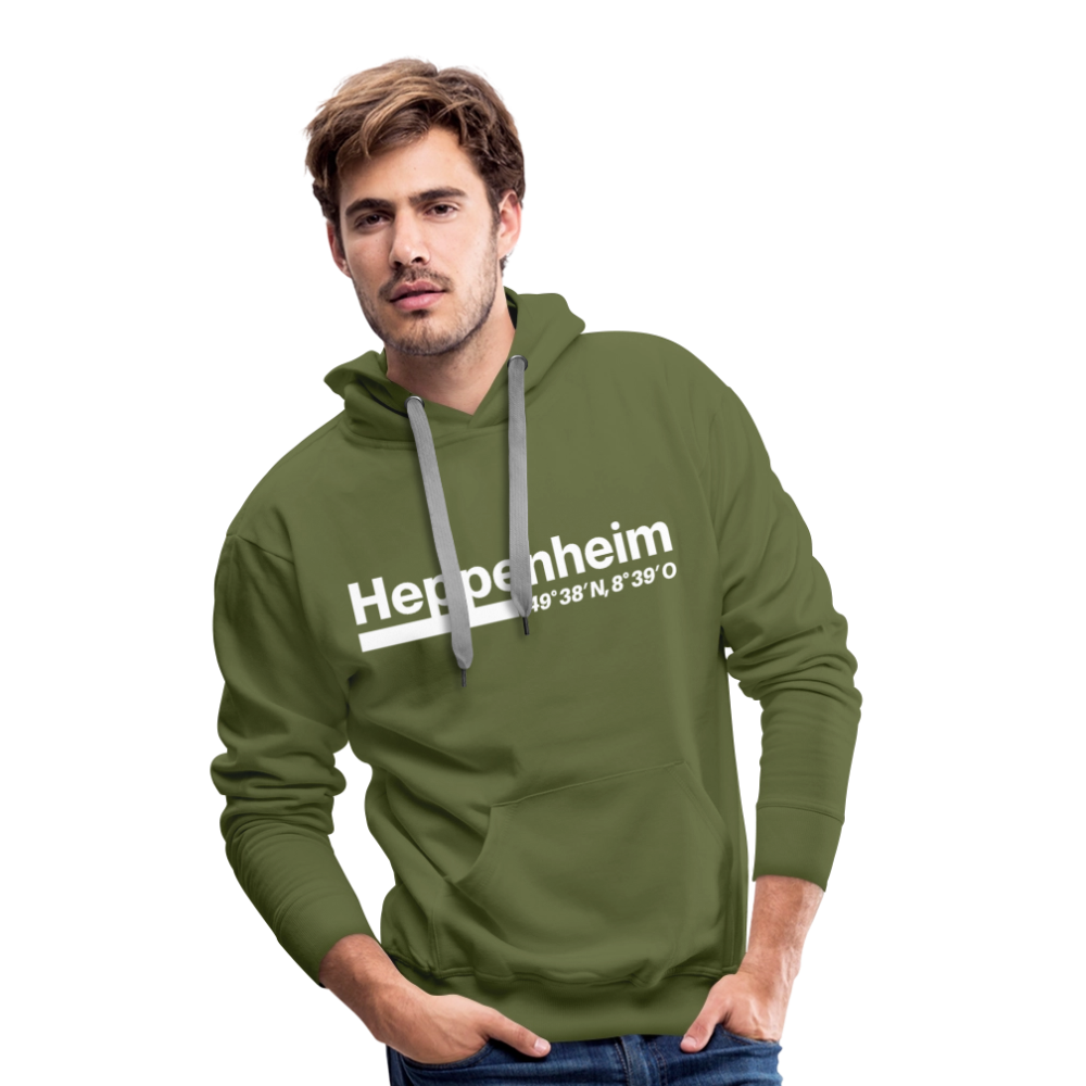 Hoodie Heppenheim "Bold GPS White" - Olivgrün