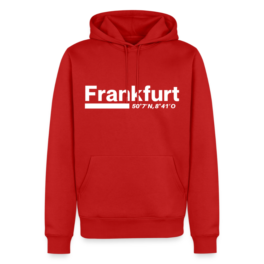 Hoodie Frankfurt (Main) "Bold GPS White" - Rot