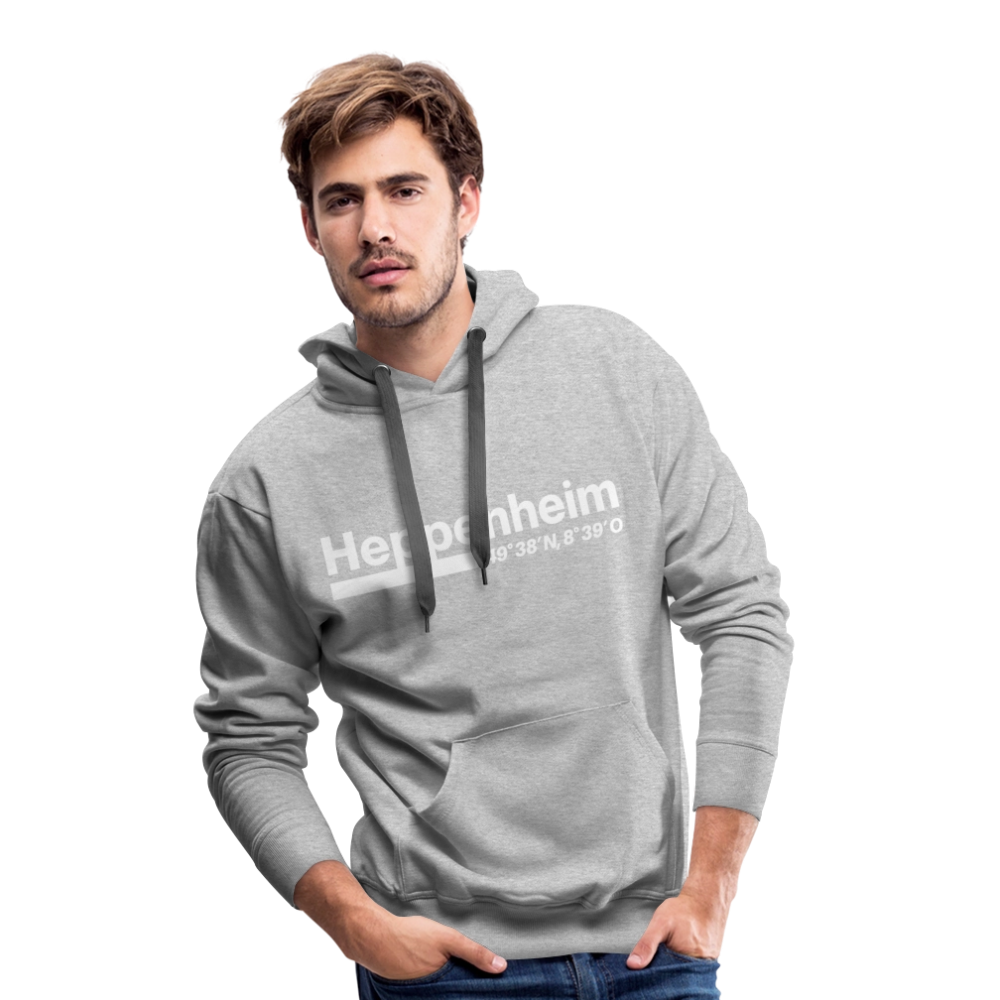 Hoodie Heppenheim "Bold GPS White" - Grau meliert