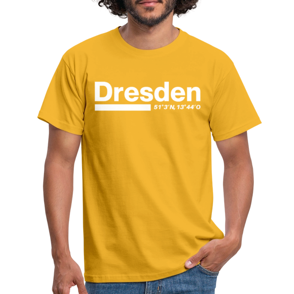 T-Shirt Dresden "Bold GPS White" - Gelb