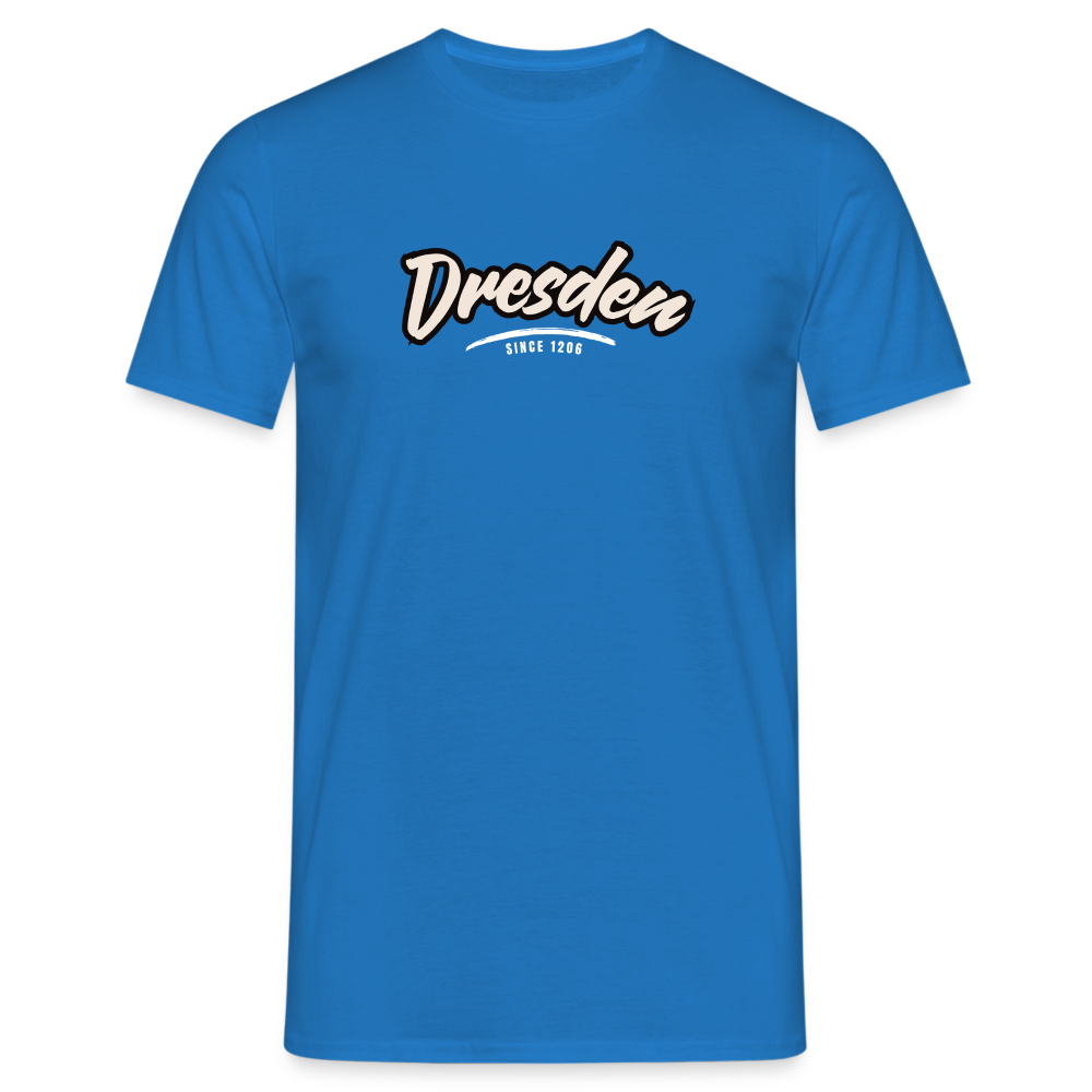 T-Shirt Dresden "Graffiti Tag White" - Royalblau