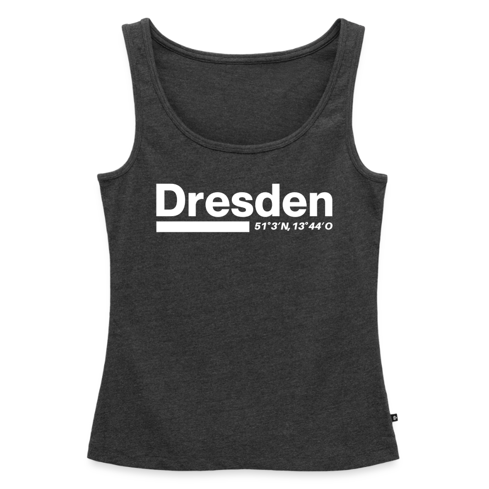 Tanktop Ladies Dresden "Bold GPS White" - Anthrazit meliert