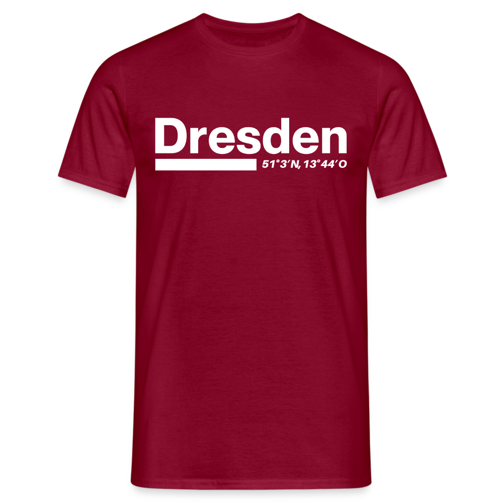 T-Shirt Dresden "Bold GPS White" - Ziegelrot
