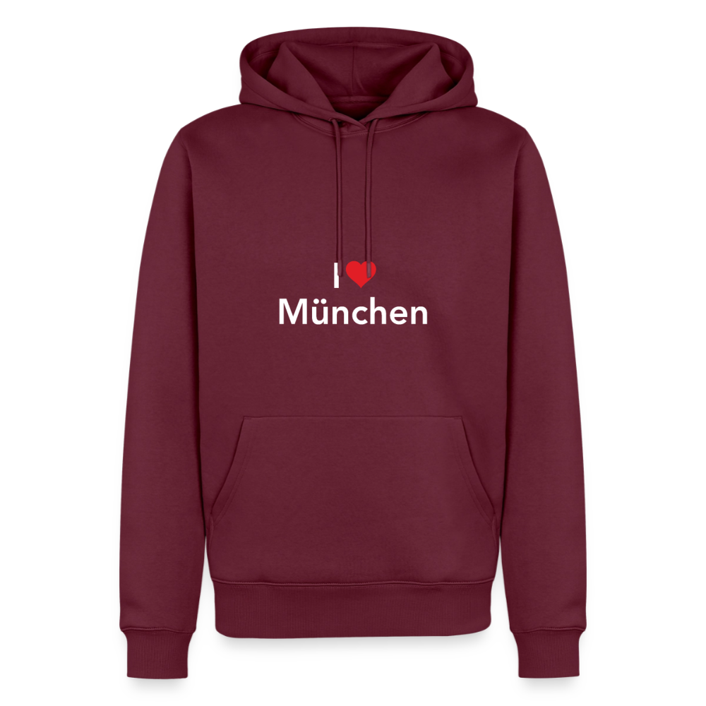 Hoodie "I Love München" Bright Edition - Burgunderrot