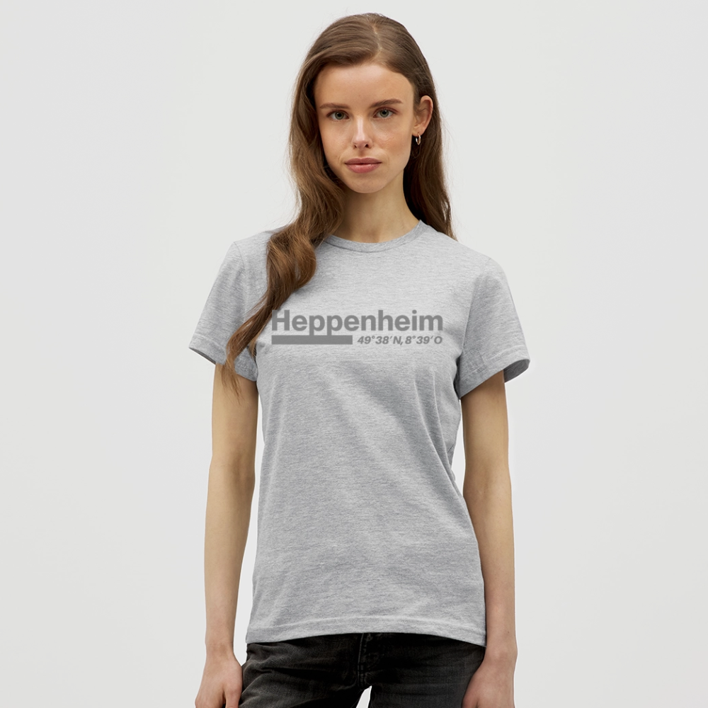T-Shirt Ladies Heppenheim "Bold GPS" - Grau meliert