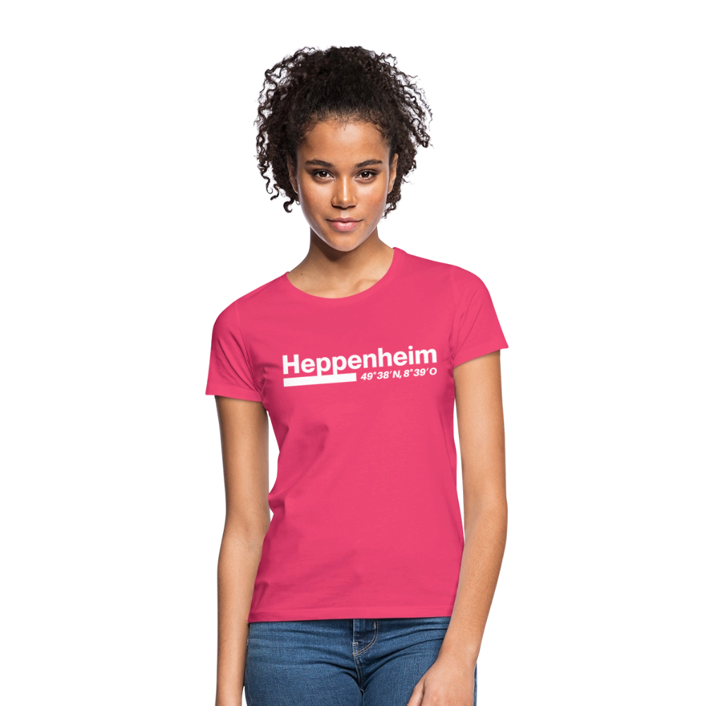 T-Shirt Ladies Heppenheim "Bold GPS White" - Azalea
