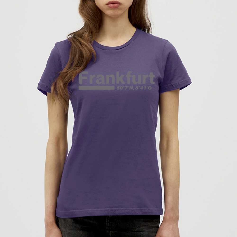 T-Shirt Ladies Frankfurt (Main) "Bold GPS" - Dunkellila