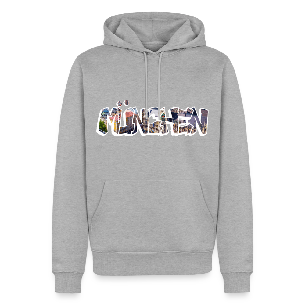 Hoodie München "Graffiti Marienplatz" Bright Edition - Grau meliert