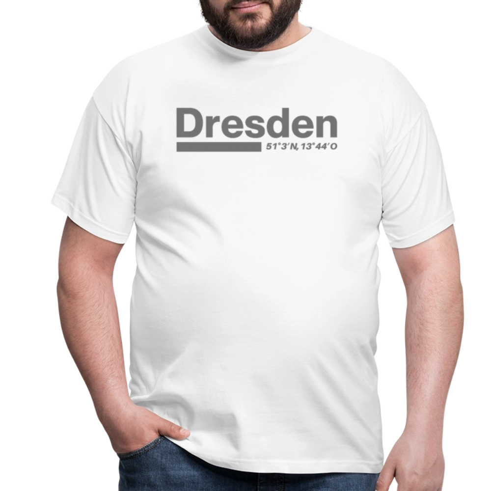T-Shirt Dresden "Bold GPS" - Weiß