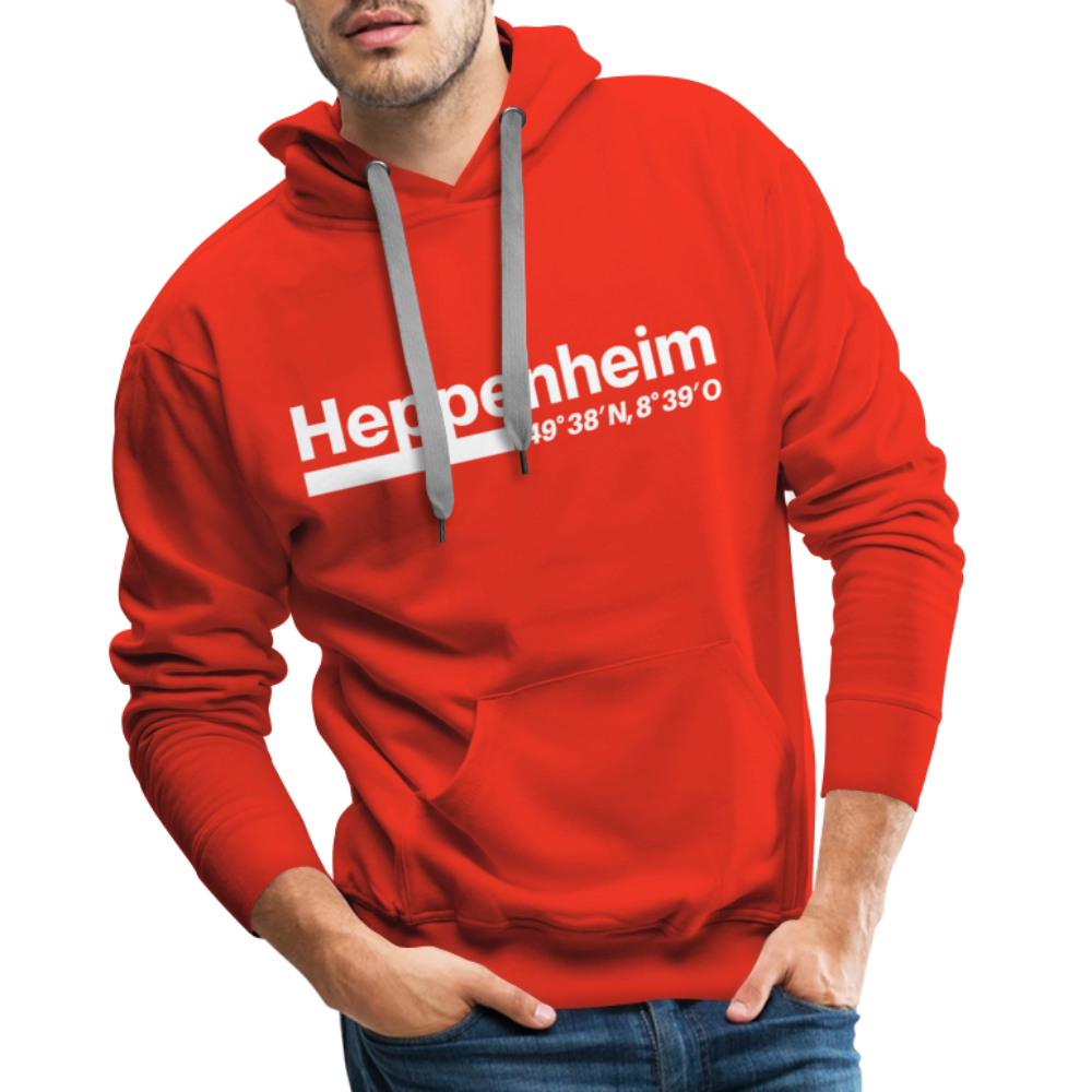 Hoodie Heppenheim "Bold GPS White" - Rot