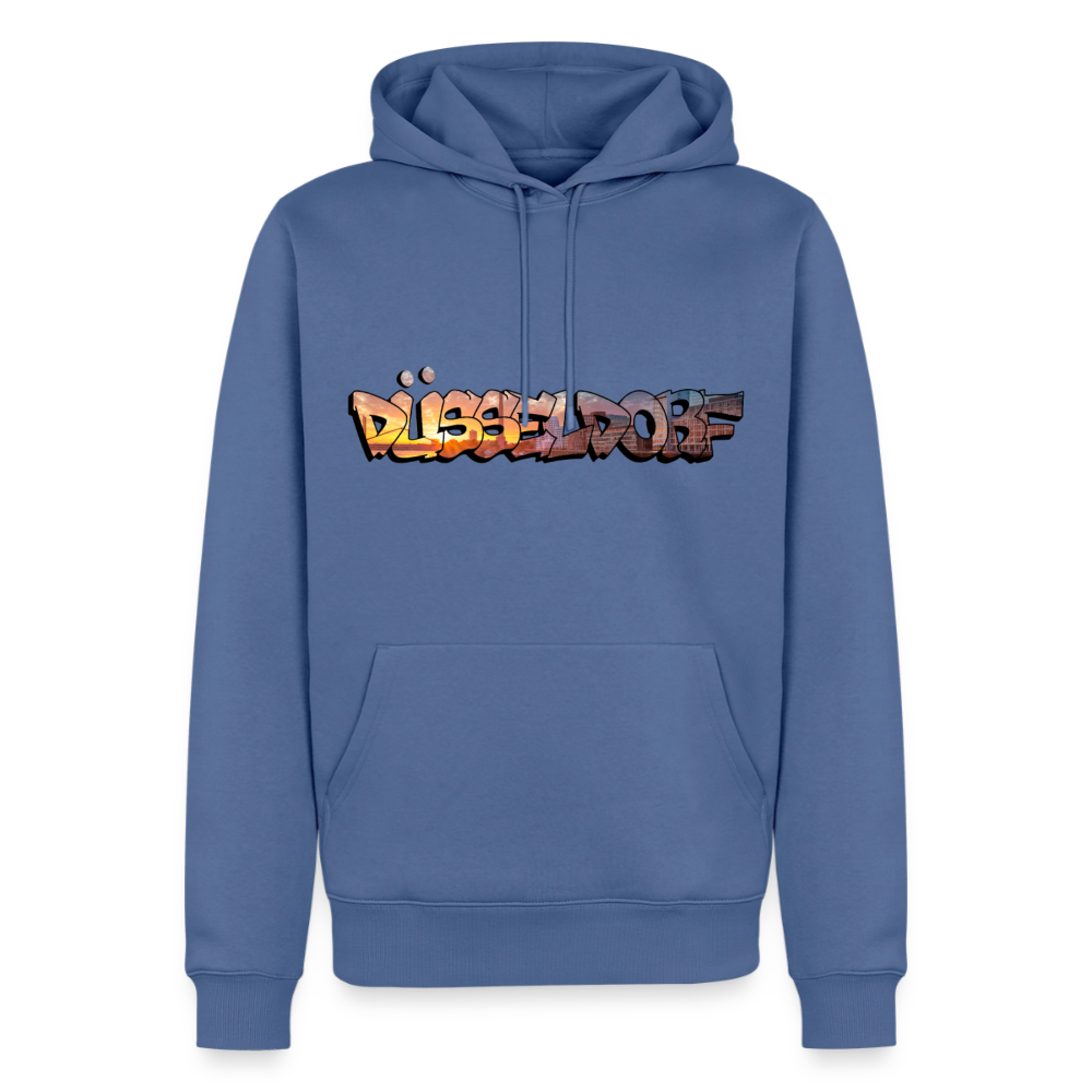 Hoodie Düsseldorf "Skyline Sunset" - Taubenblau