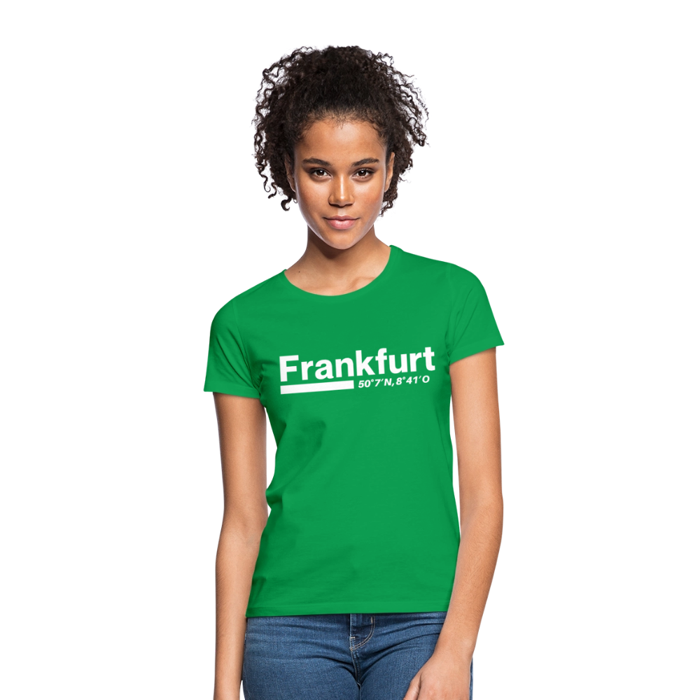 T-Shirt Ladies Frankfurt (Main) "Bold GPS White" - Kelly Green
