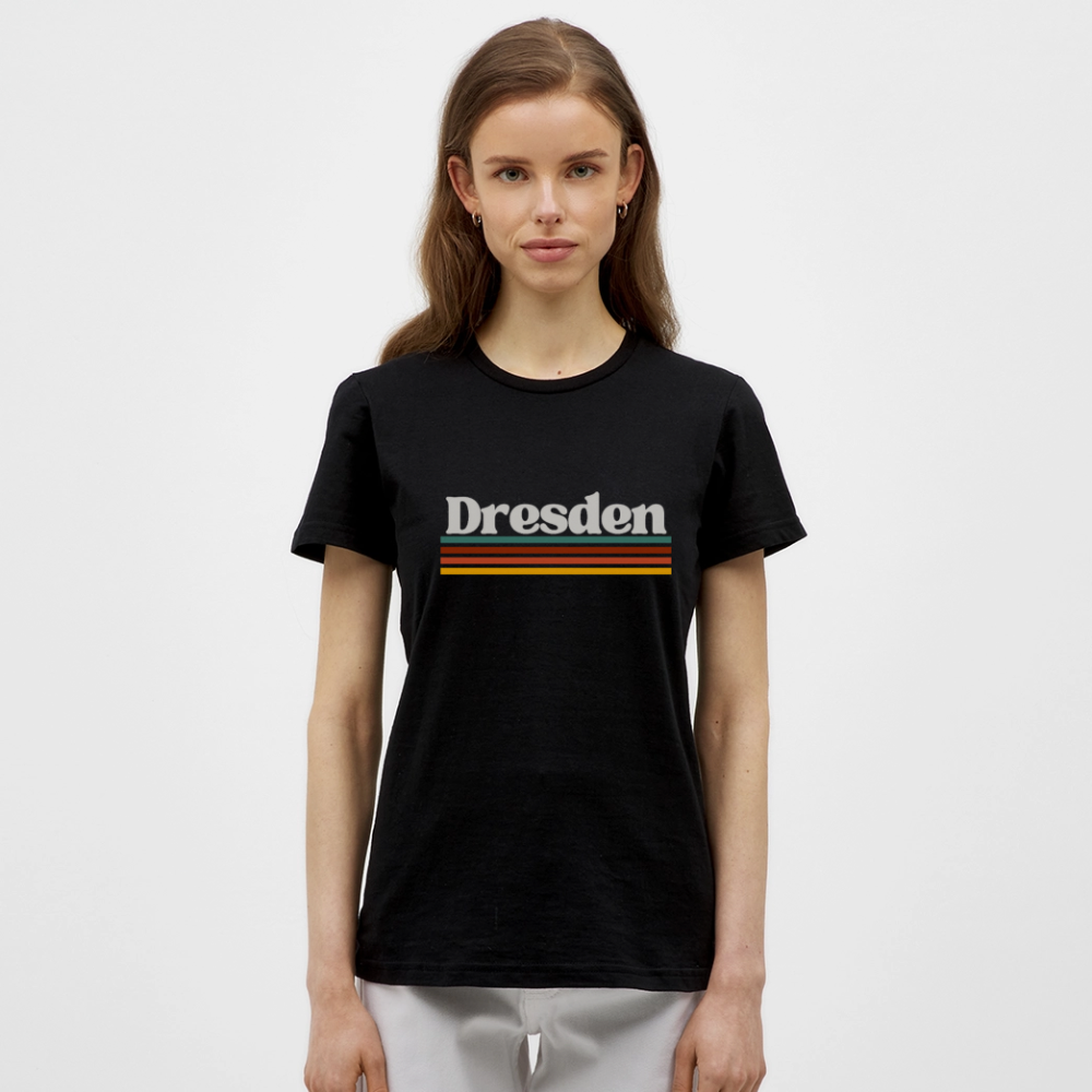 T-Shirt Ladies Dresden "Retro" - Schwarz