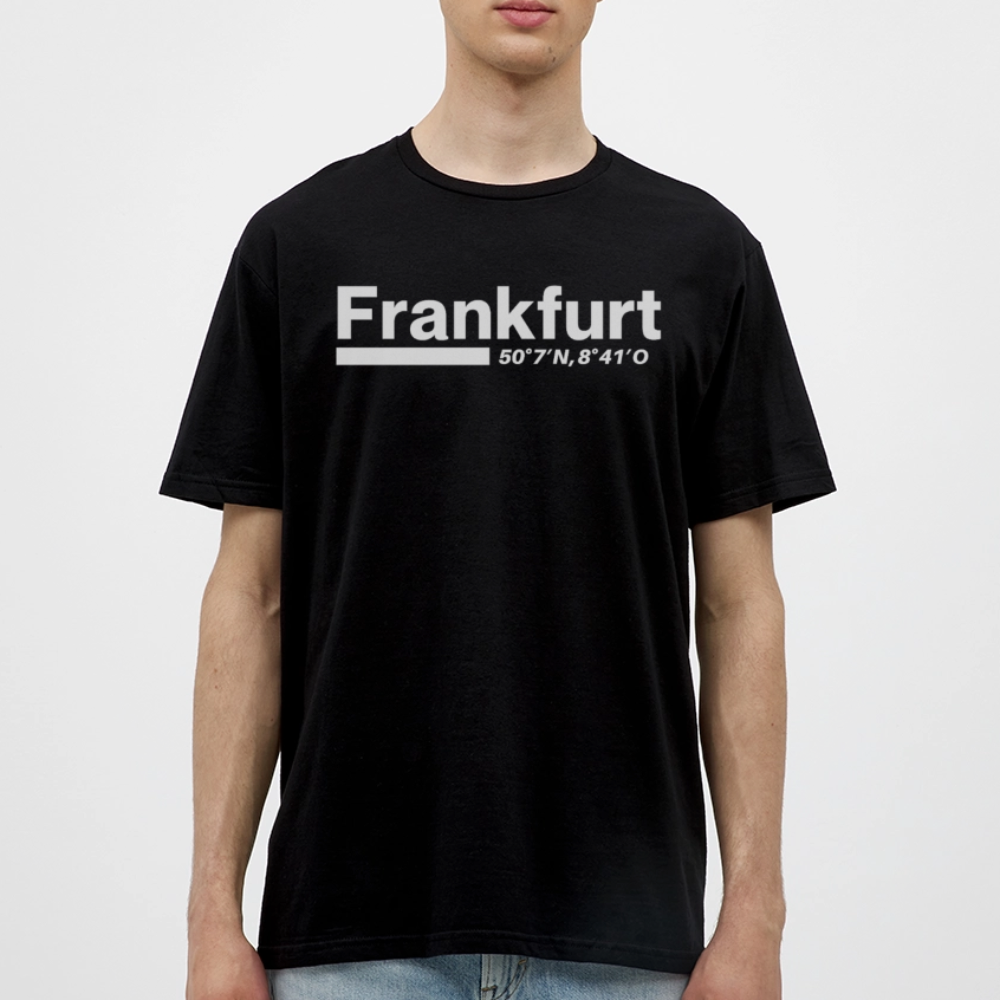 T-Shirt Frankfurt (Main) "Bold GPS White" - Schwarz