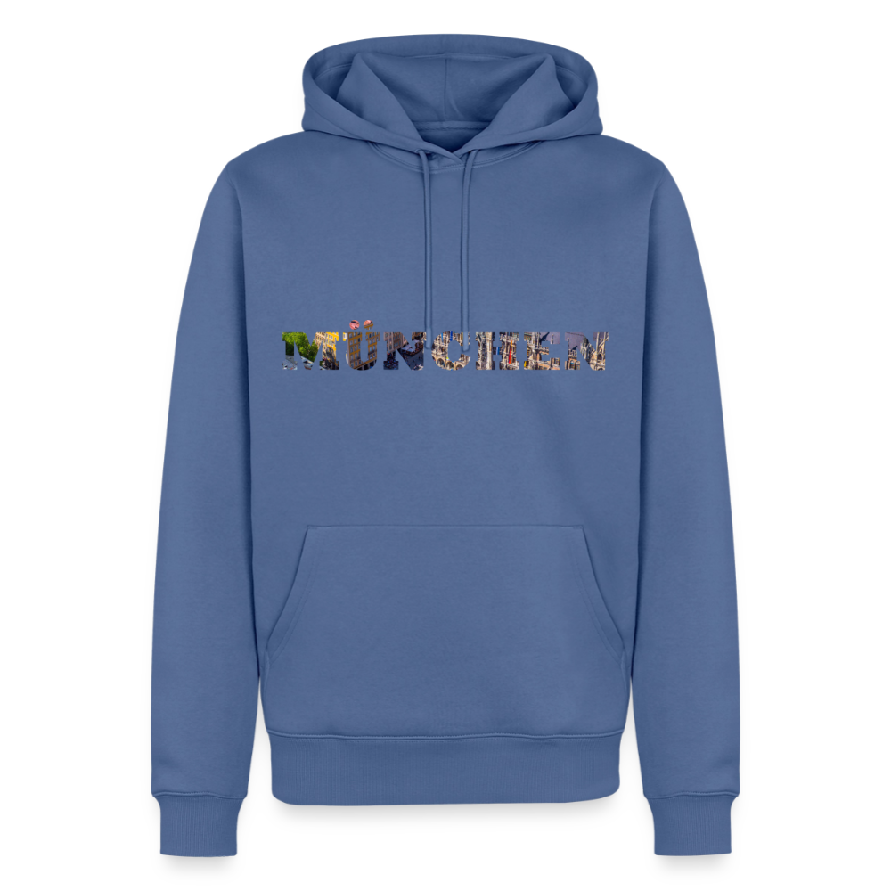Hoodie München "Marienplatz Bold" - Taubenblau