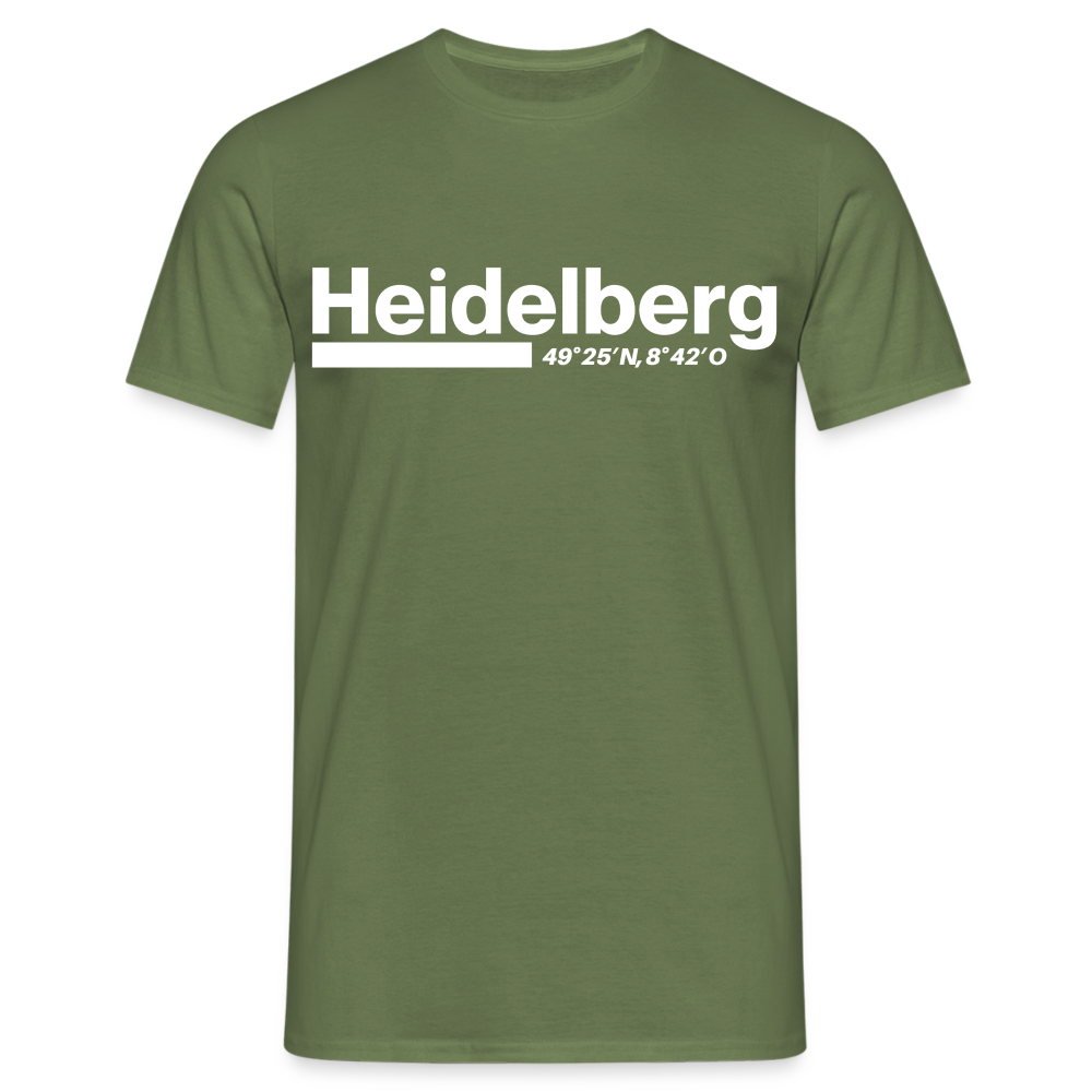 T-Shirt Heidelberg "Bold GPS White" - Militärgrün