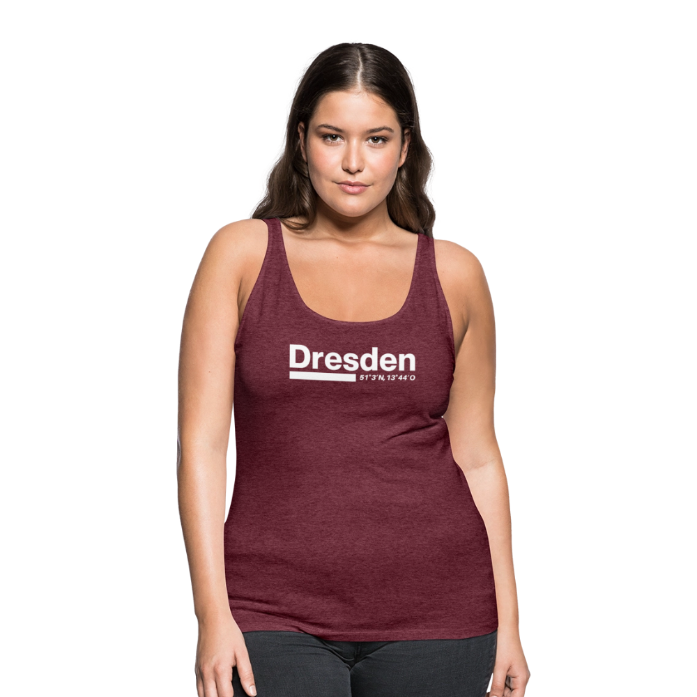 Tanktop Ladies Dresden "Bold GPS White" - Bordeauxrot meliert