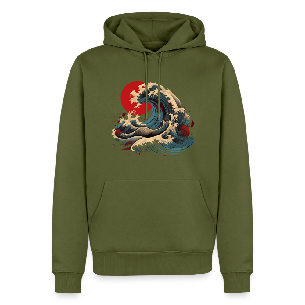 Hoodie Japan "Wave" - Khaki