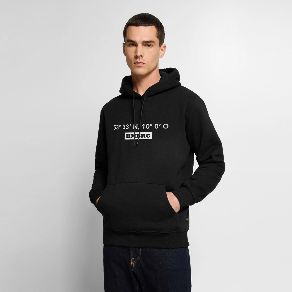Hoodie Hamburg "HMBRG GPS" Bright Edition - Schwarz