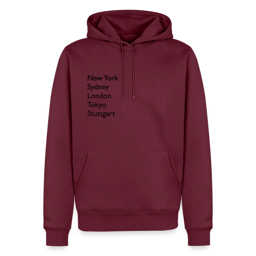 Hoodie Stuttgart "Metropolen" Dark Edition - Burgunderrot