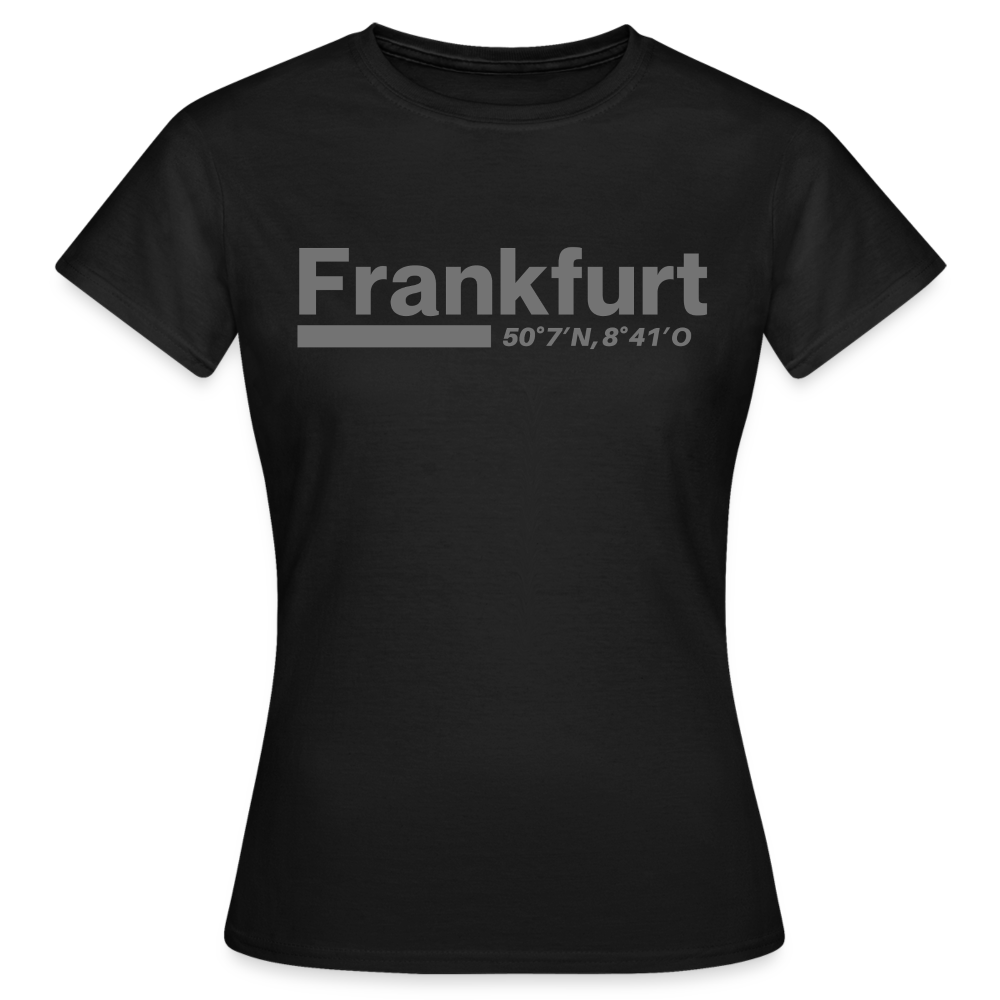 T-Shirt Ladies Frankfurt (Main) "Bold GPS" - Schwarz