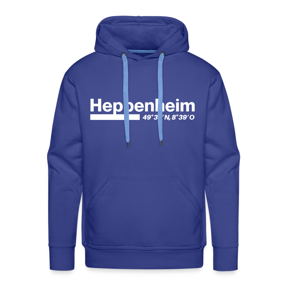Hoodie Heppenheim "Bold GPS White" - Königsblau