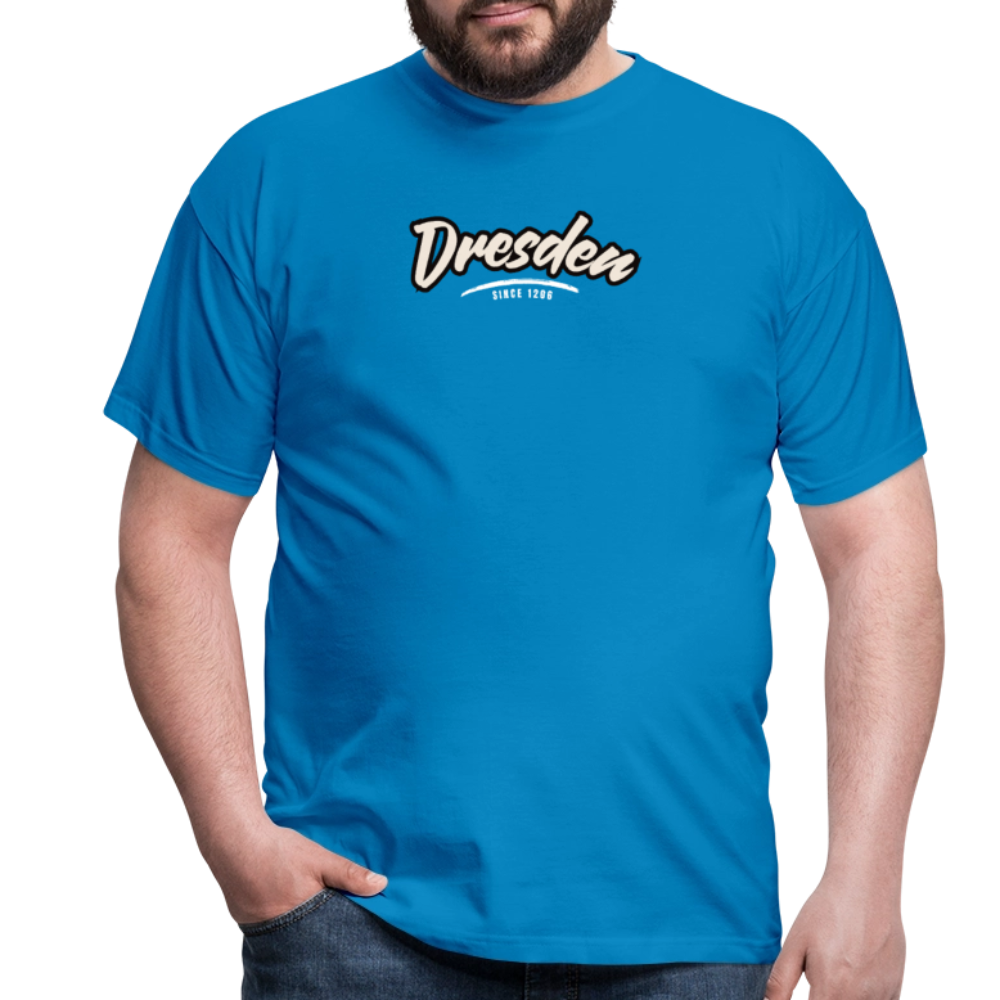 T-Shirt Dresden "Graffiti Tag White" - Royalblau