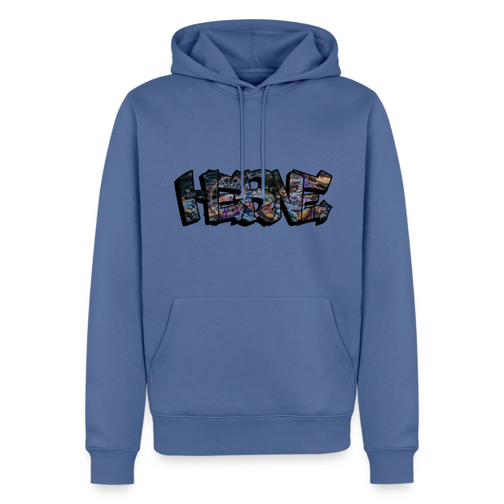 Hoodie Herne "Kirmes Night" - Taubenblau
