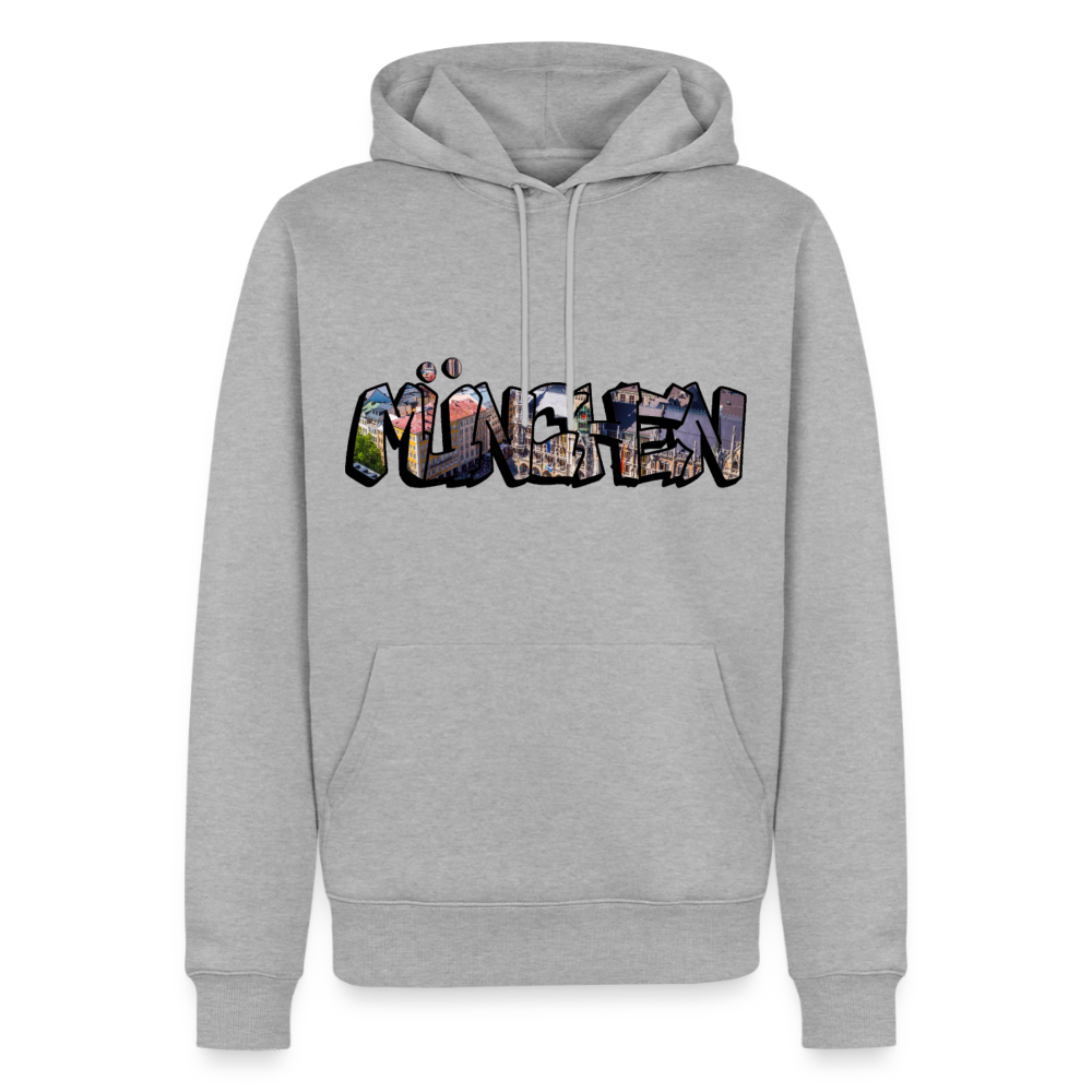 Hoodie München "Graffiti Marienplatz" Dark Edition - Grau meliert