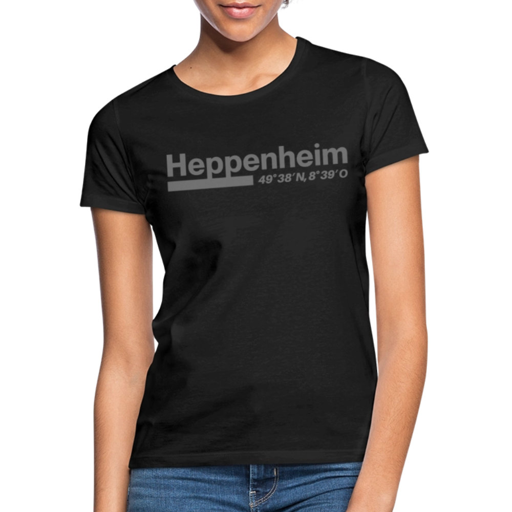 T-Shirt Ladies Heppenheim "Bold GPS" - Schwarz