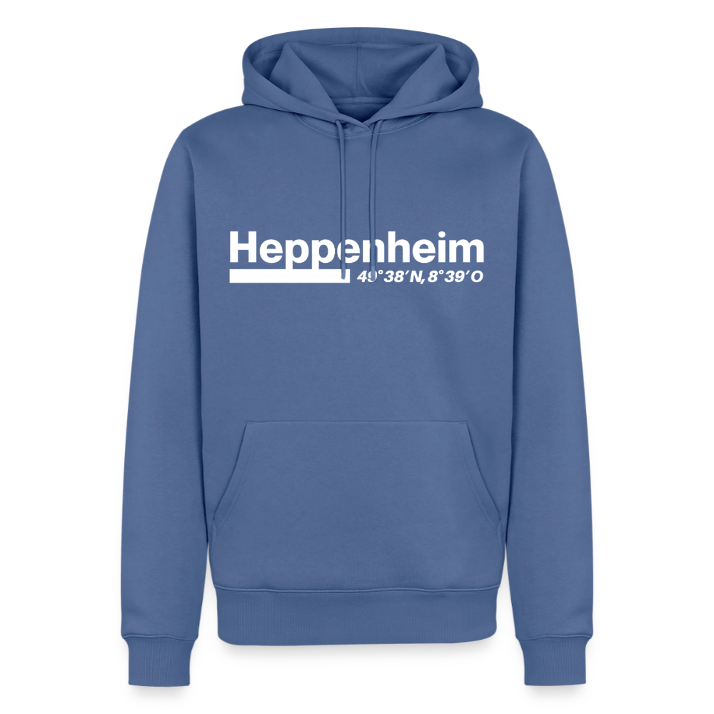 Hoodie Heppenheim "Bold GPS White" - Taubenblau