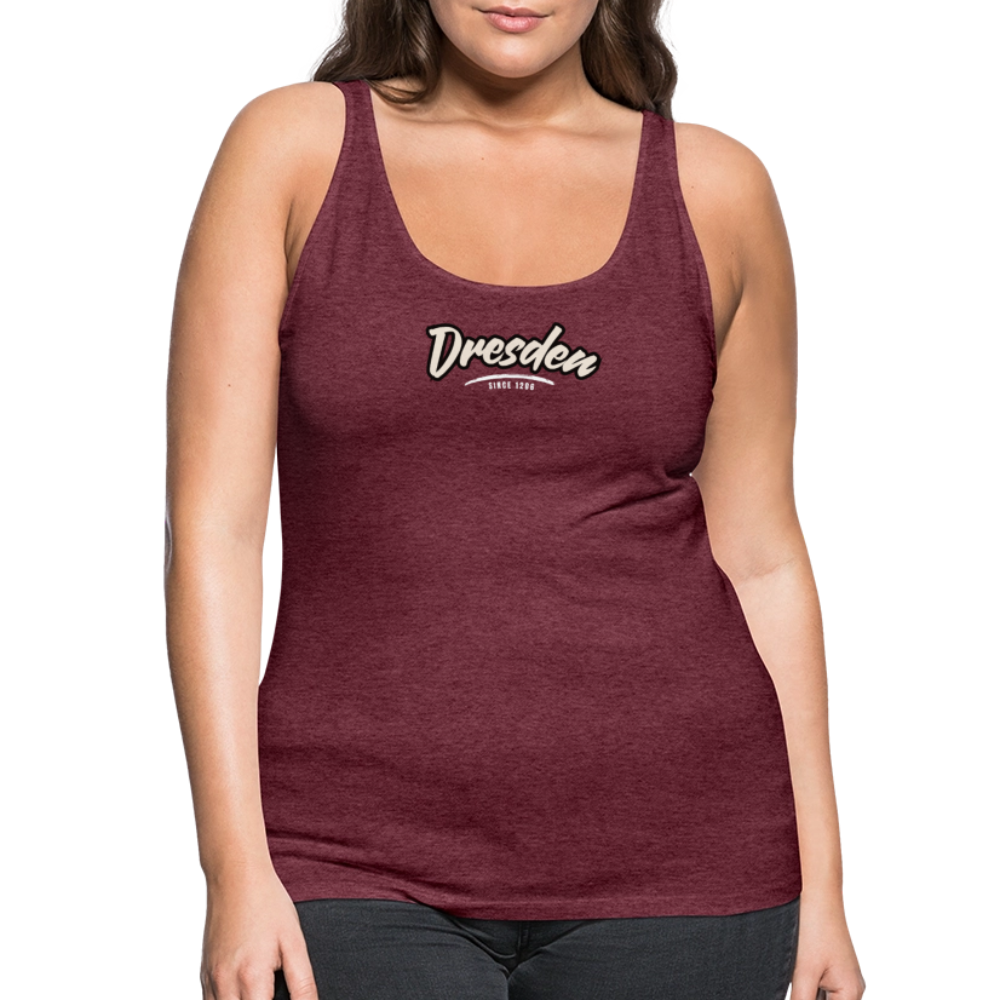 Tanktop Ladies Dresden "Graffiti Tag White" - Bordeauxrot meliert