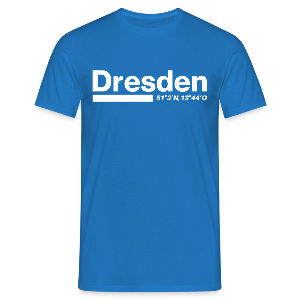 T-Shirt Dresden "Bold GPS White" - Royalblau